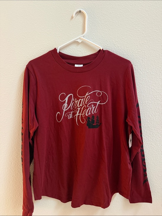 Disney Tops - Disney Pirates of the Caribbean Pirate at Heart Long Sleeve Graphic Tee L